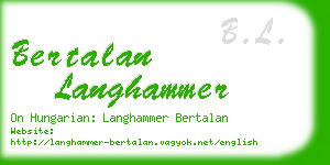 bertalan langhammer business card